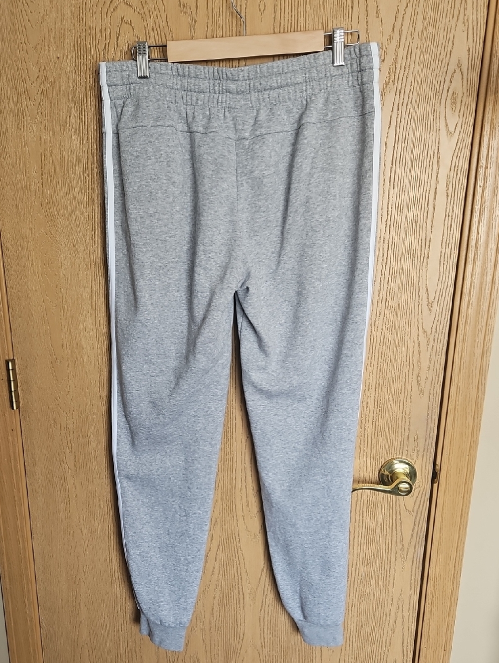 Adidas Grey Jogger Sweatpants with White Stripes Down Legs - Picture 3 of 8